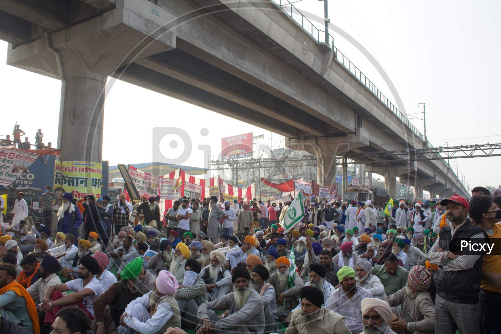 Farmers Are Protesting Against The New Farm Laws In India, Farmers Protest At Delhi-Haryana Singhu Border.
