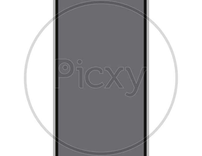 Picture Of A Black Color, Touch Screen Smartphone, Graphic Design.