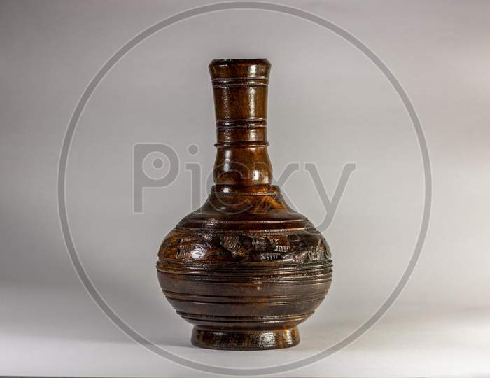 Brown Wooden Vase