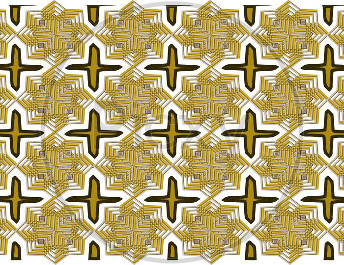 Picture Of A Golden Stars Pattern, Graphic Design Having In White Background.
