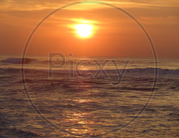 Sunset at puri beach