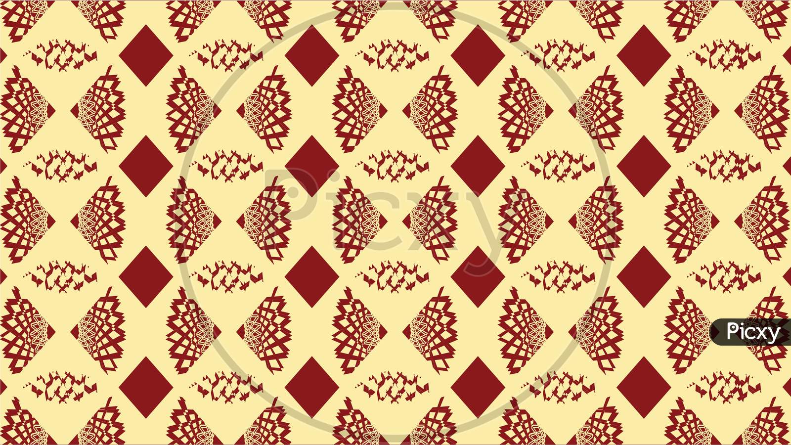 Picture Of A Red Triangle Pattern, Abstract Wallpaper Having In Yellow Background.