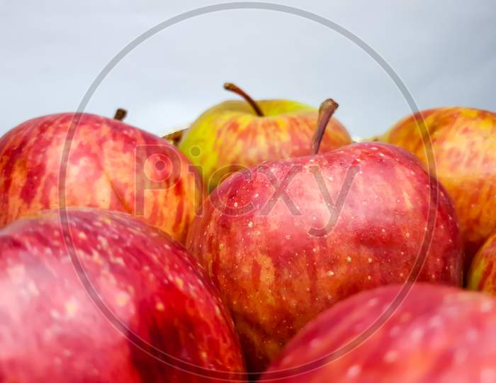 Close up of Apples isolated on white background