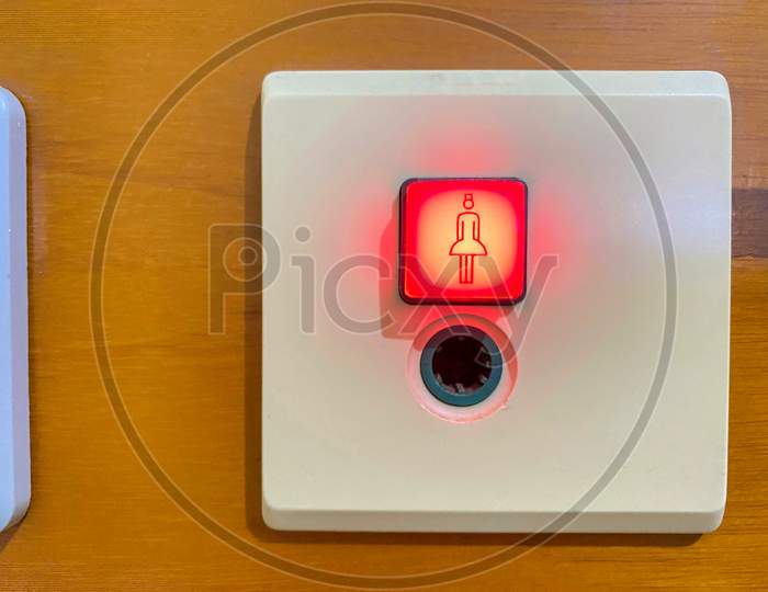 Button Of The Nurses Call System In Hospital Light On