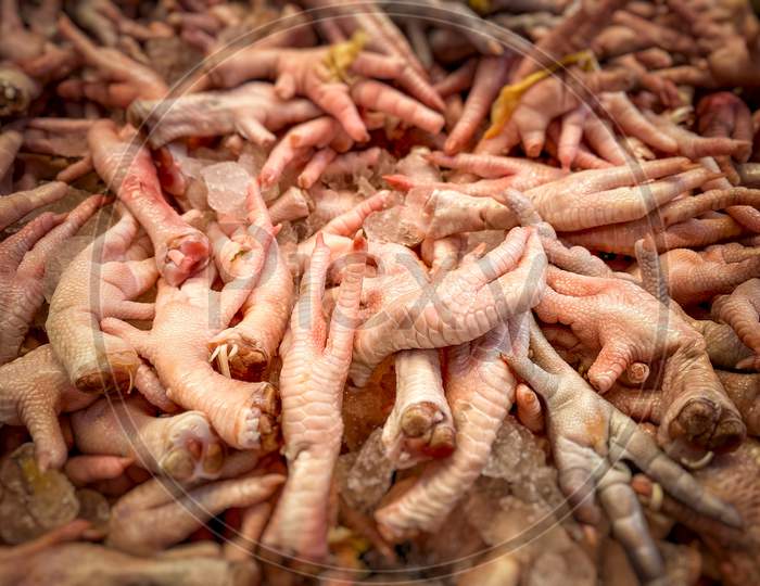 Chicken Feet For Sale In The Indonesian Market