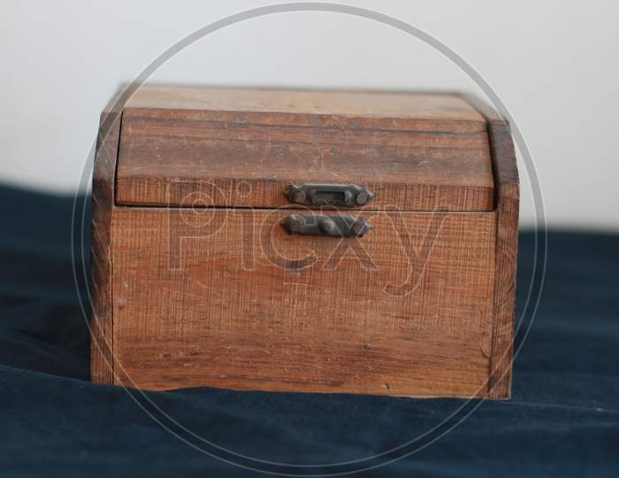 The beautiful old wooden box.