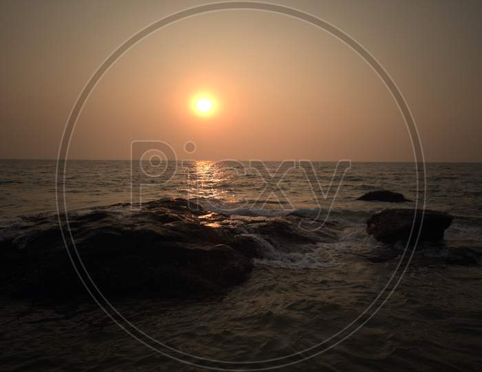 A sunset view of the Arabian sea