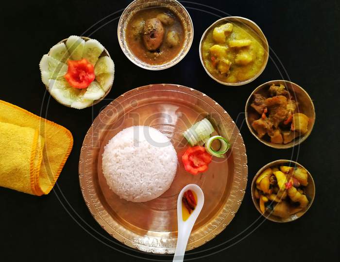 An Assamese pork platter