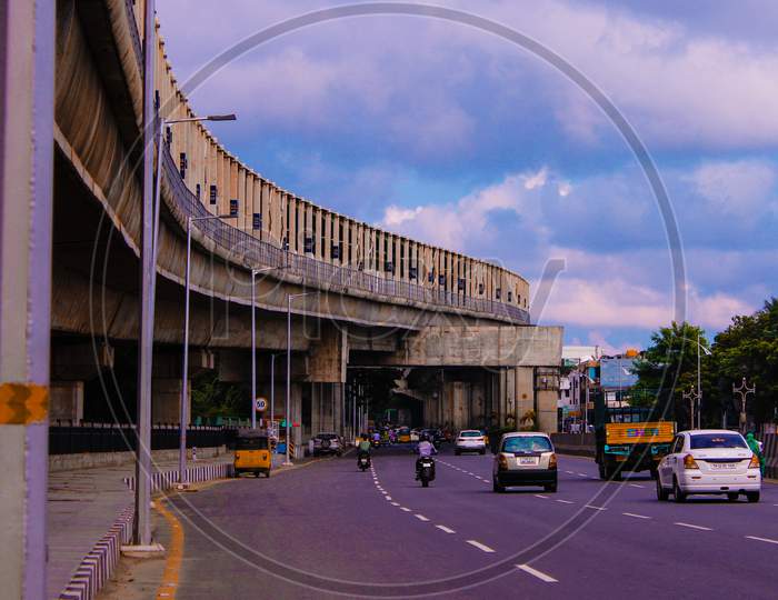 Chennai Metro Train Bridge Curve