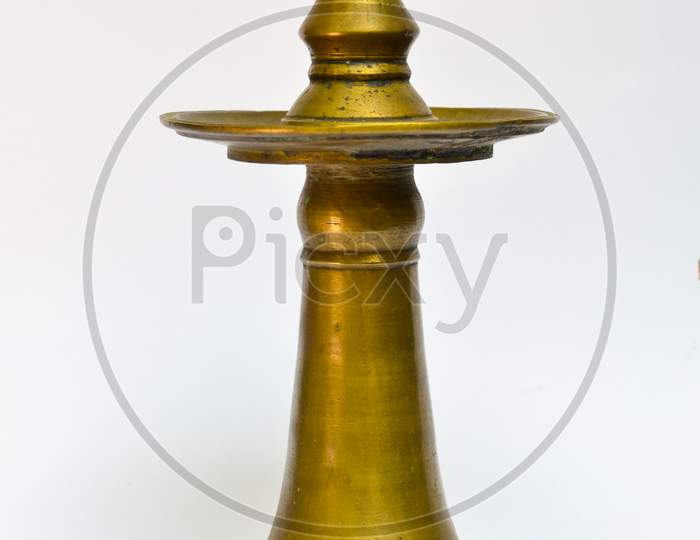 Vintage oil lamp on white background