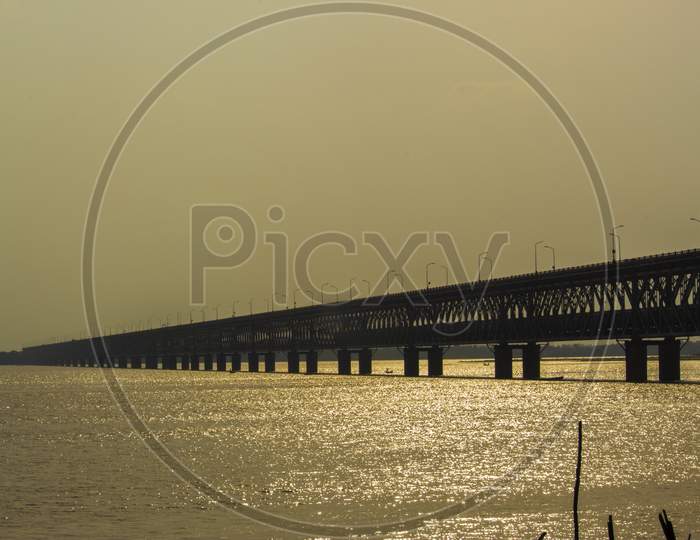 Railway Bridge Over Godavari river  In Rajahmundry