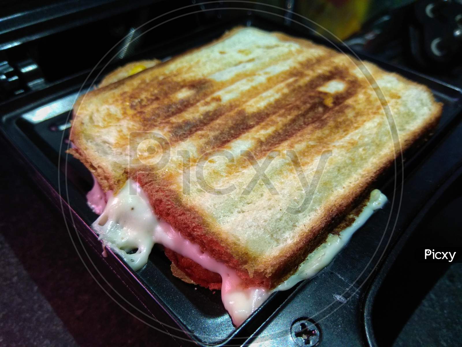 A Grilled Bread And Swiss Cheese Sandwich