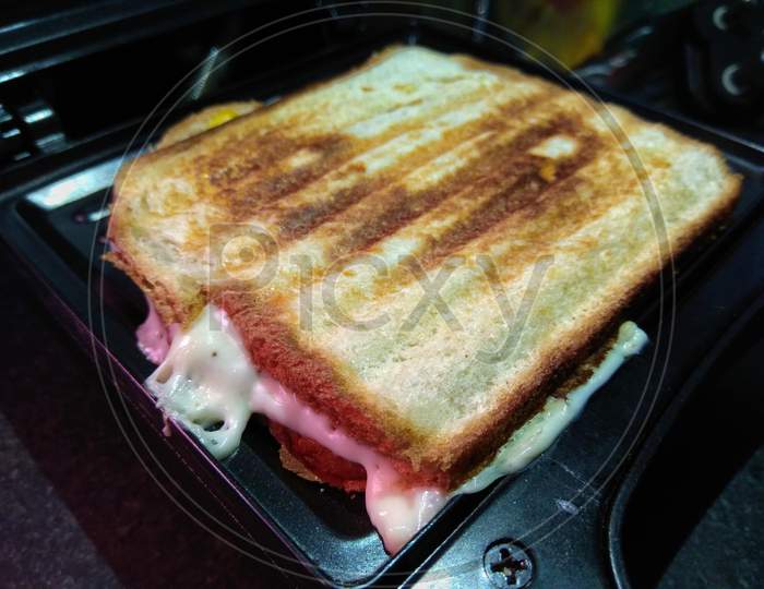 A Grilled Bread And Swiss Cheese Sandwich