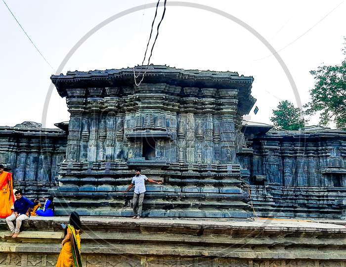 Visitors At Thousand Pillar Temple