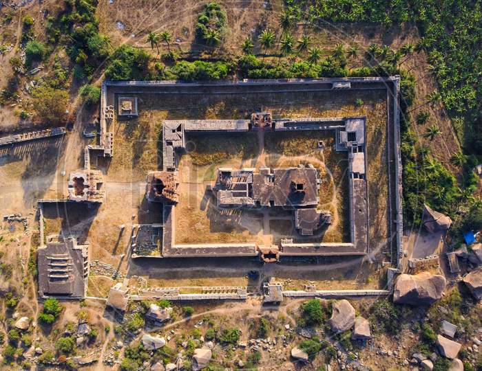 Aerial View Of Achutharaya Temple In Hampi From Matanga Hill