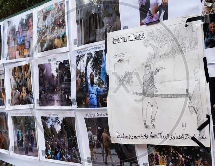 photo exhibition at Shaheen Bagh about events happened during protest Against Citizenship Amendment Act Caa National Register Of Citizens Nrc And National Population Register Npr