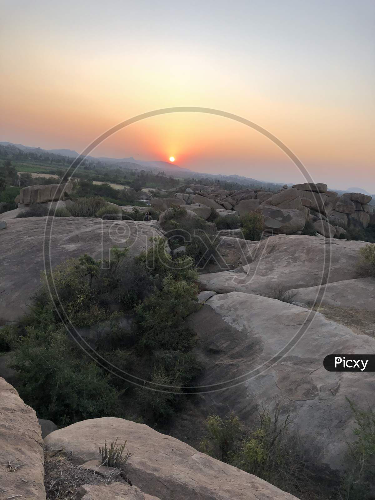View Of Sunrise From Malyavantha Hill Top , Hampi