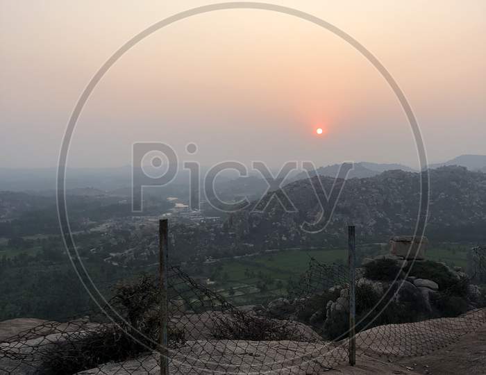 Sunset View From Anjandri Hill, Hampi