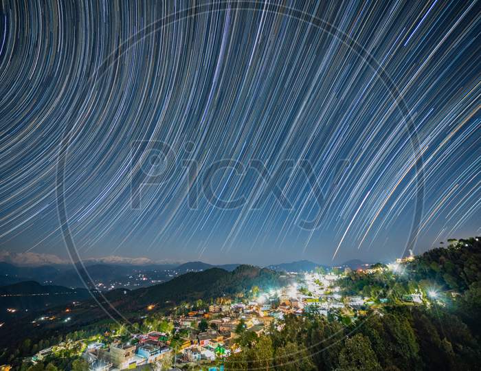 Astro  Photography Over a Rural Village