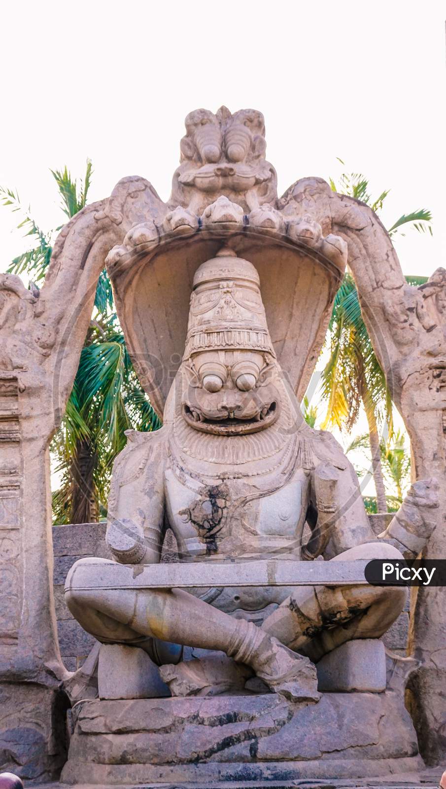 Carving of Hindu God by the beach
