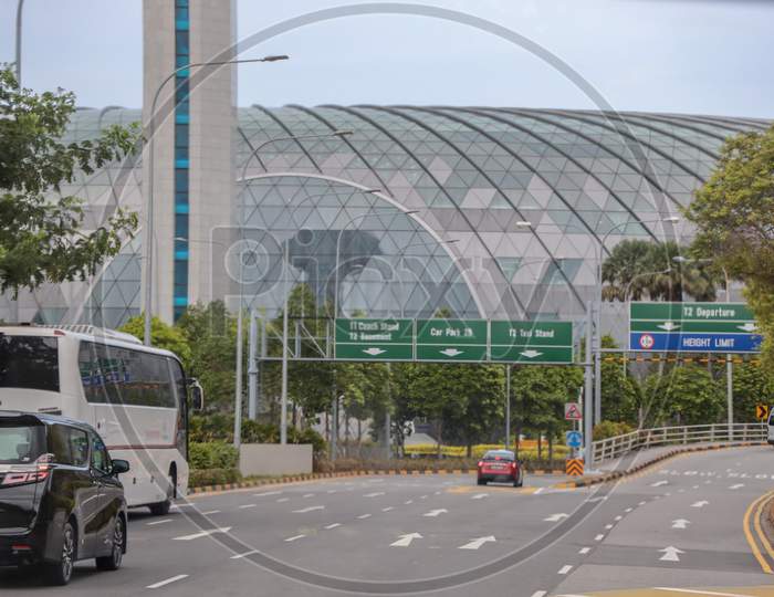 Entrance At Changi Airport Terminal, Singapore