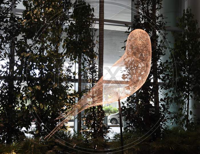 Bird With Copper Wire At Jewel In Changi Airport , Singapore