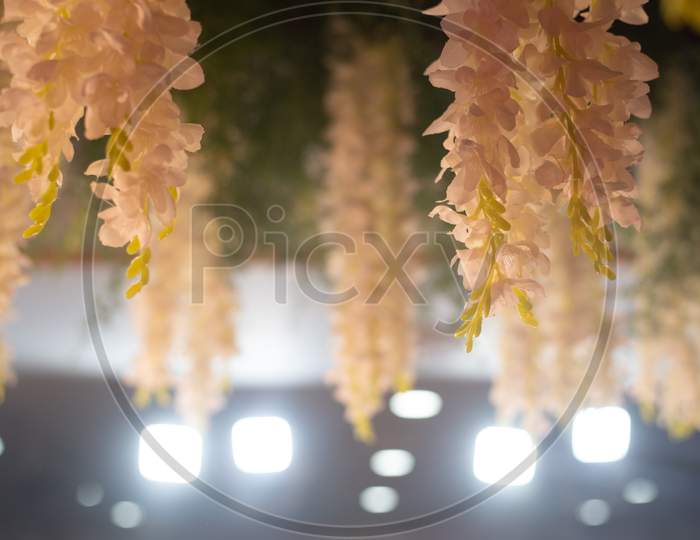 Flowers Decoration At an Wedding Stage