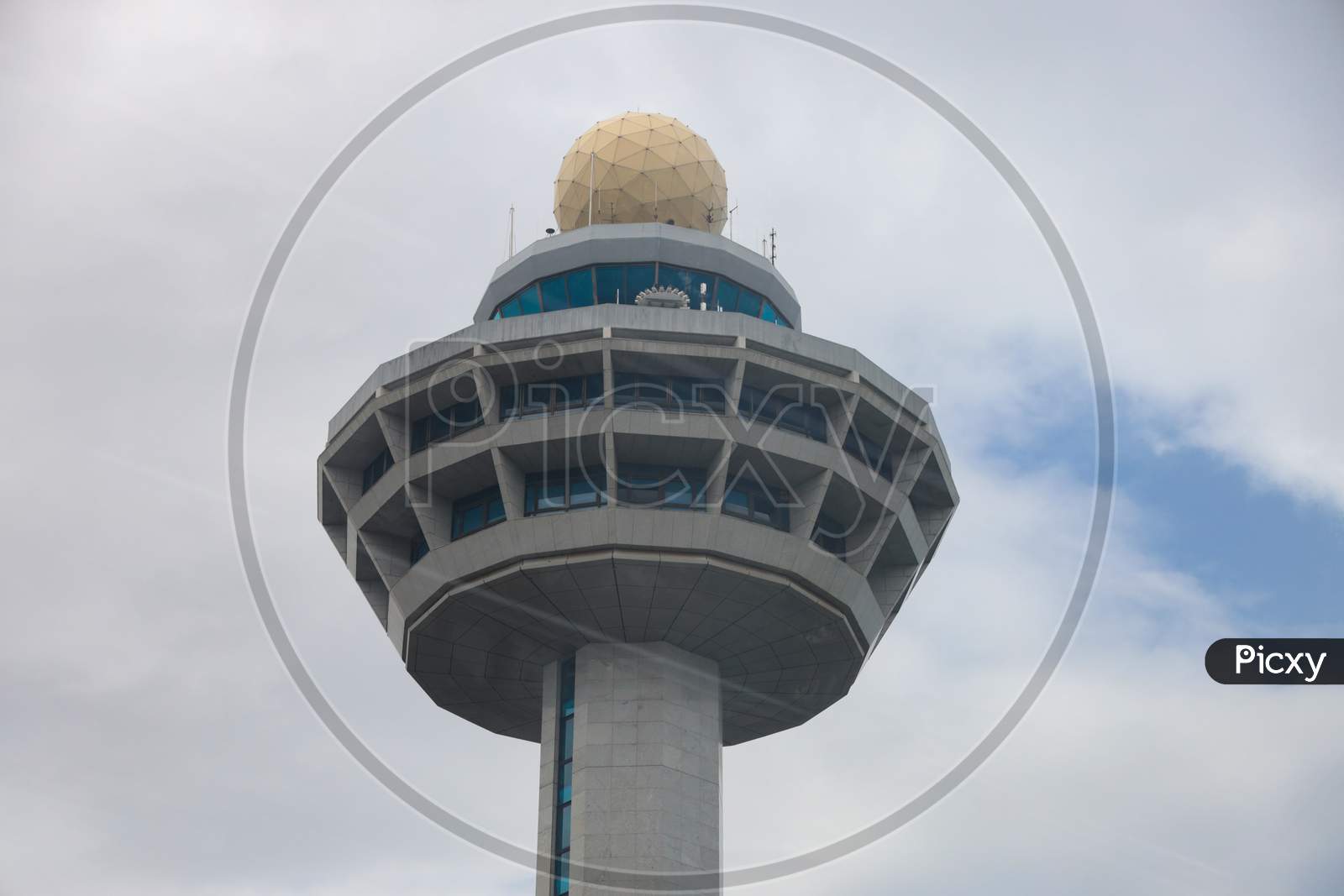 ATC Tower Or Air Traffic Controller Tower In Changi  Airport , Singapore