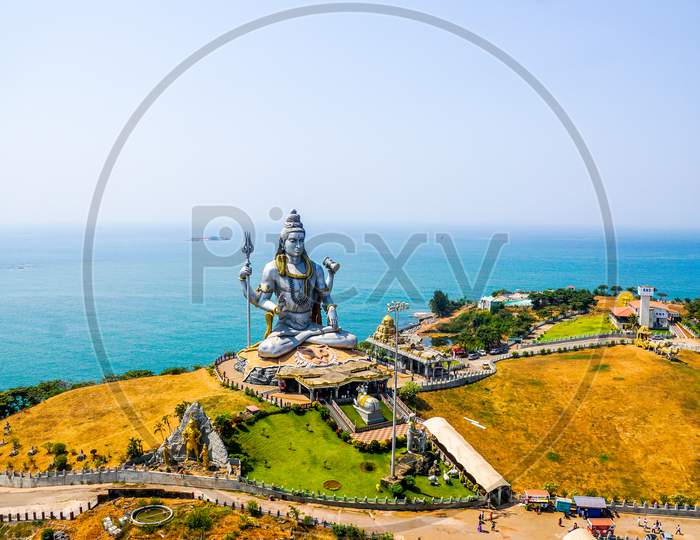 Aerial view of Lord Shiva Statue