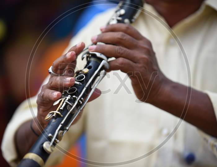 Musical Band  Playing Clarinet At an Indian Wedding  Ceremony