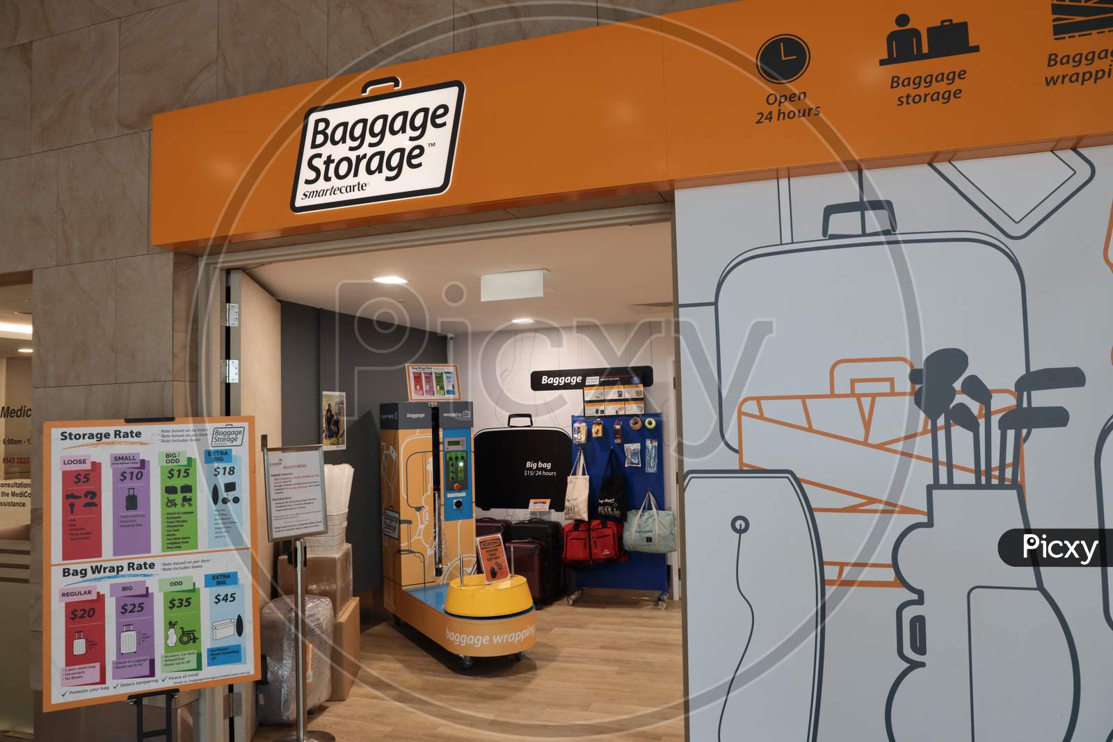 Baggage Storage Store At Changi Airport, Singapore
