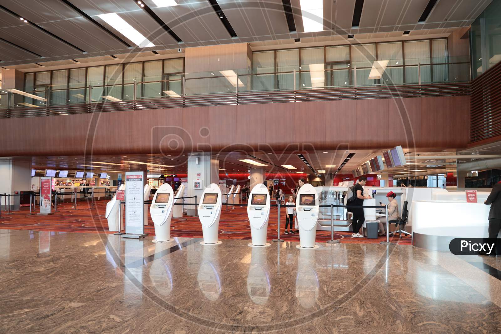 Auto Checkin Counters At Changi Airport , Singapore
