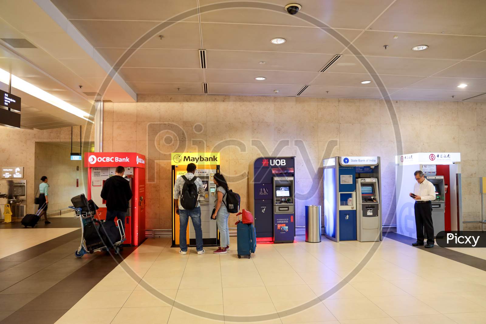 Various ATM Kisoks At Changi Airport , Singapore