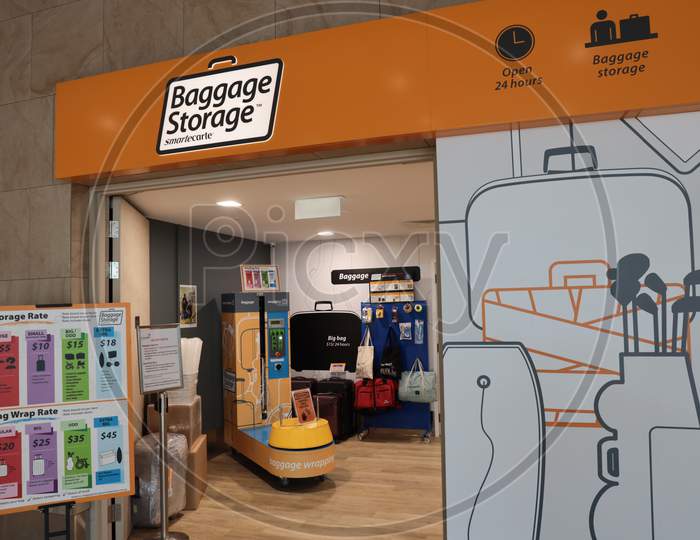 Baggage Storage Store At Changi Airport, Singapore