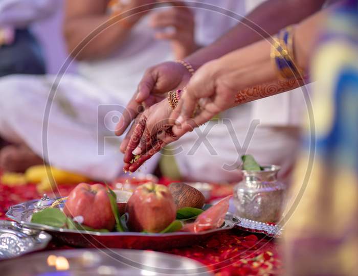 South Indian Hindu Marriage Rituals At a Wedding Ceremony