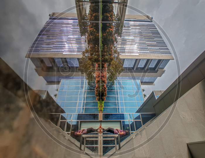 Reflection of a commercial building