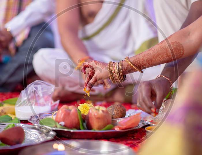 South Indian Hindu Marriage Rituals At a Wedding Ceremony