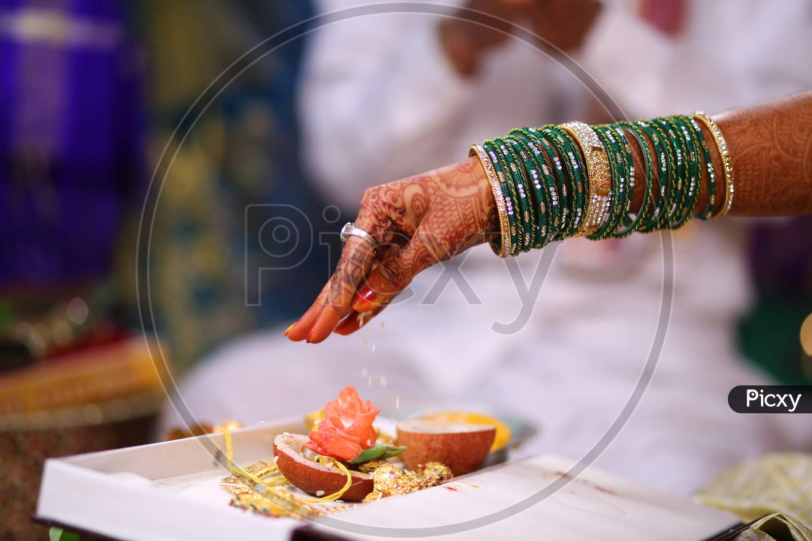 Traditional Wedding Rituals At Indian Hindu Wedding Ceremony