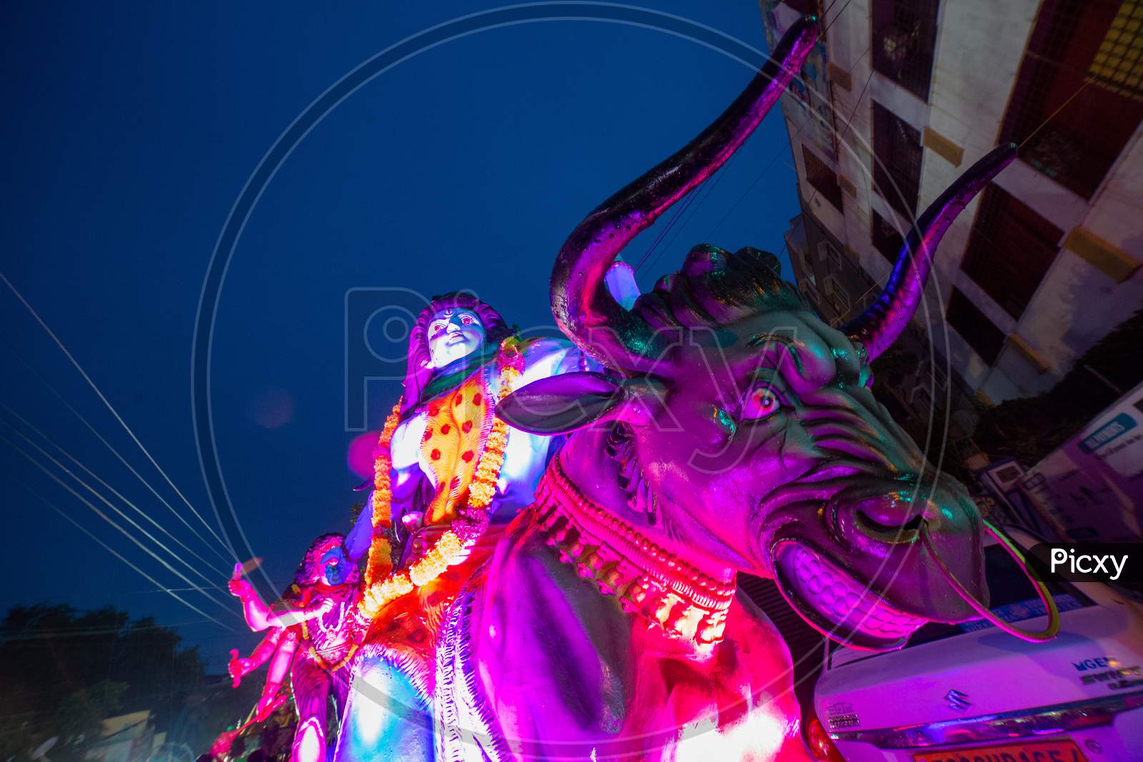 Goddess Durga Idols In Procession During  Bonalu Celebrations in Hyderabad