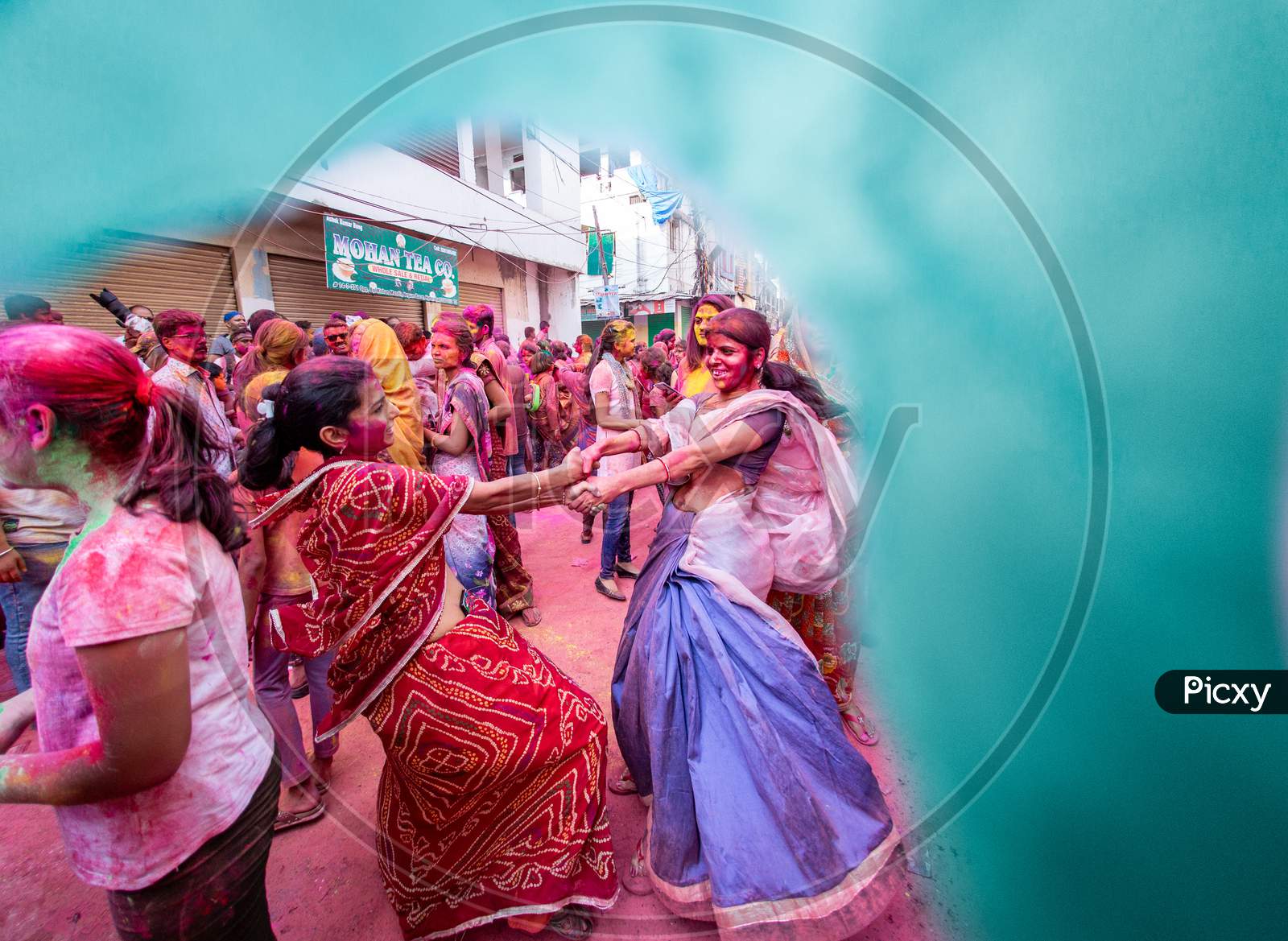 Indian Women playing during Holi Festival