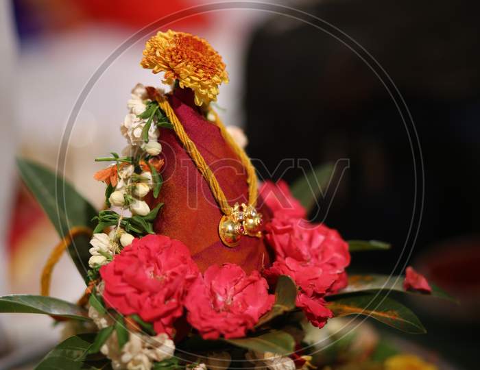 Mangala Sutra And Kalash At an Hindu Wedding Ceremony