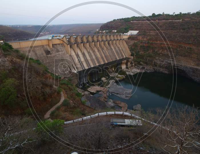 Srisailam Dam Or Reservoir Over Krishna River in Srisailam