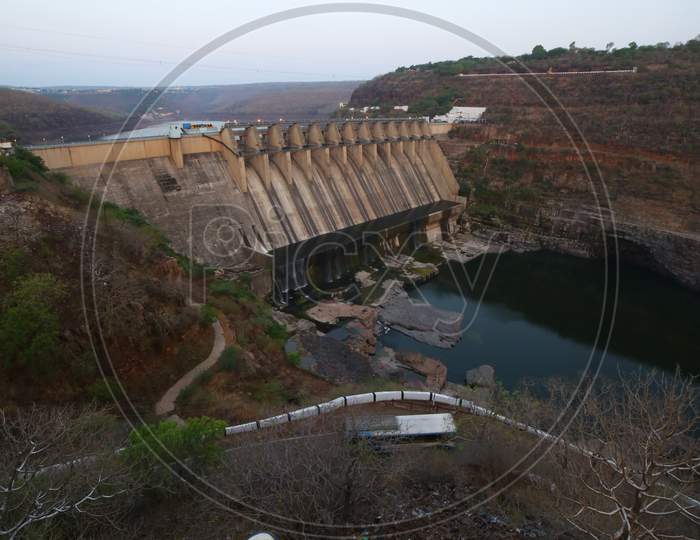 Srisailam Dam Or Reservoir Over Krishna River in Srisailam