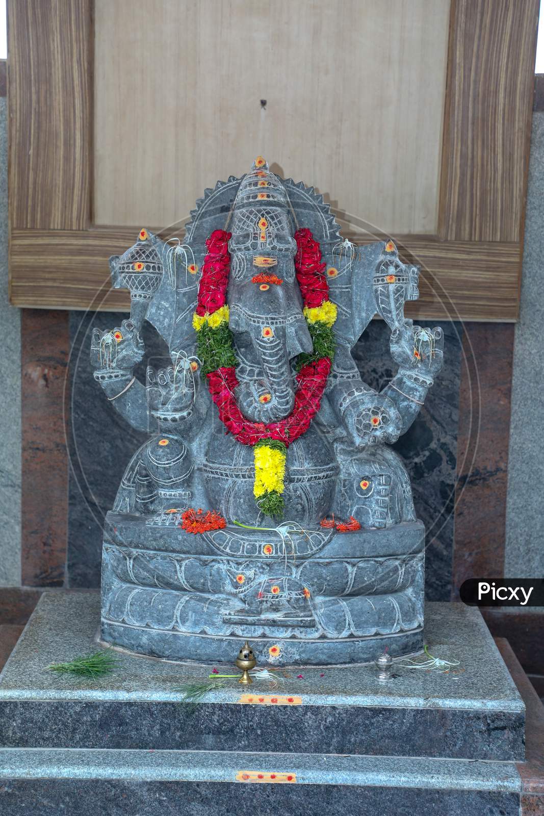 Indian Hindu God Lord Ganesh Stone Idol