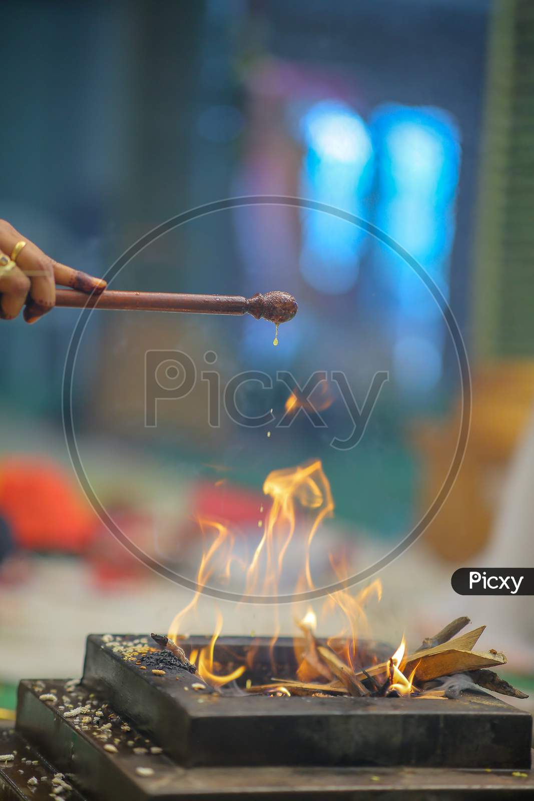 Homam In  South Indian Wedding As a Ritual  Performing at Wedding Ceremony