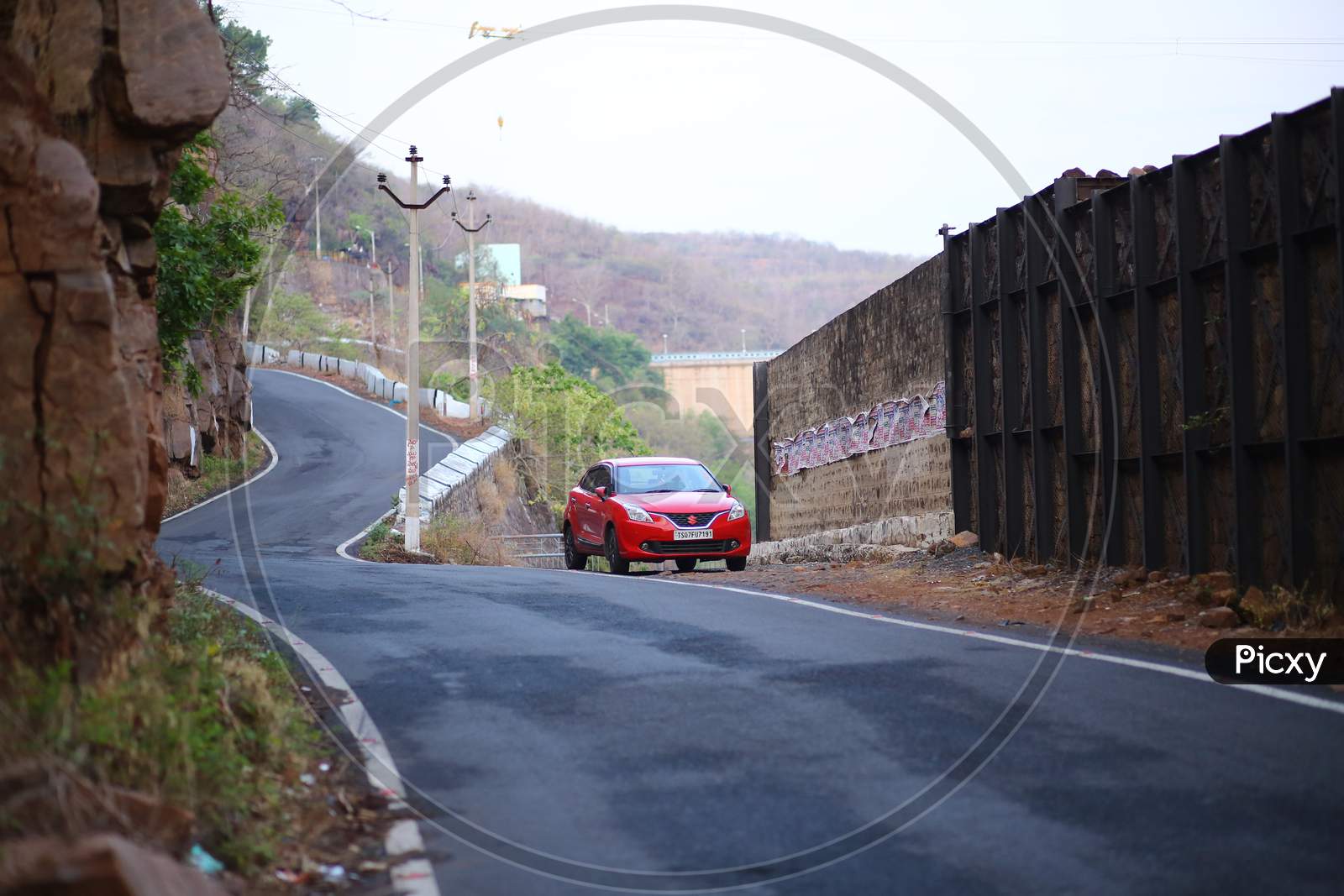 Cars Moving On The Roads of Srisailam