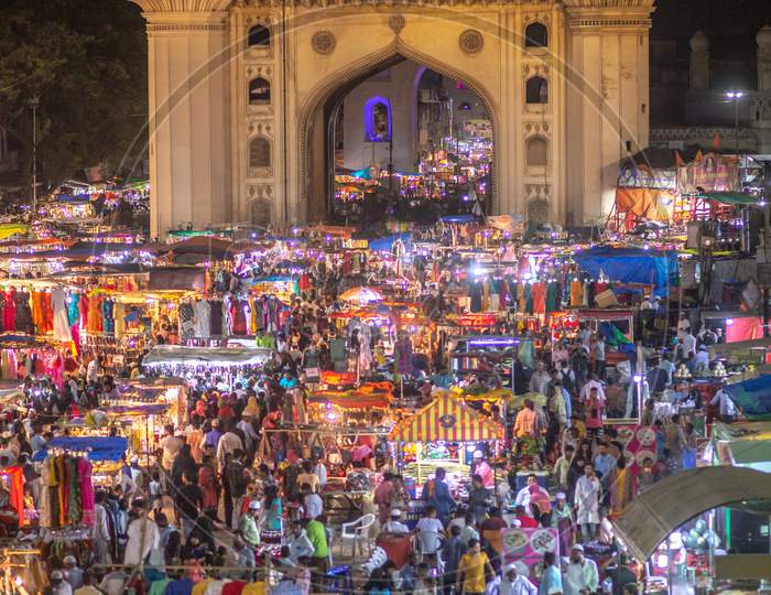Night Market At Charminar During Ramzan Season