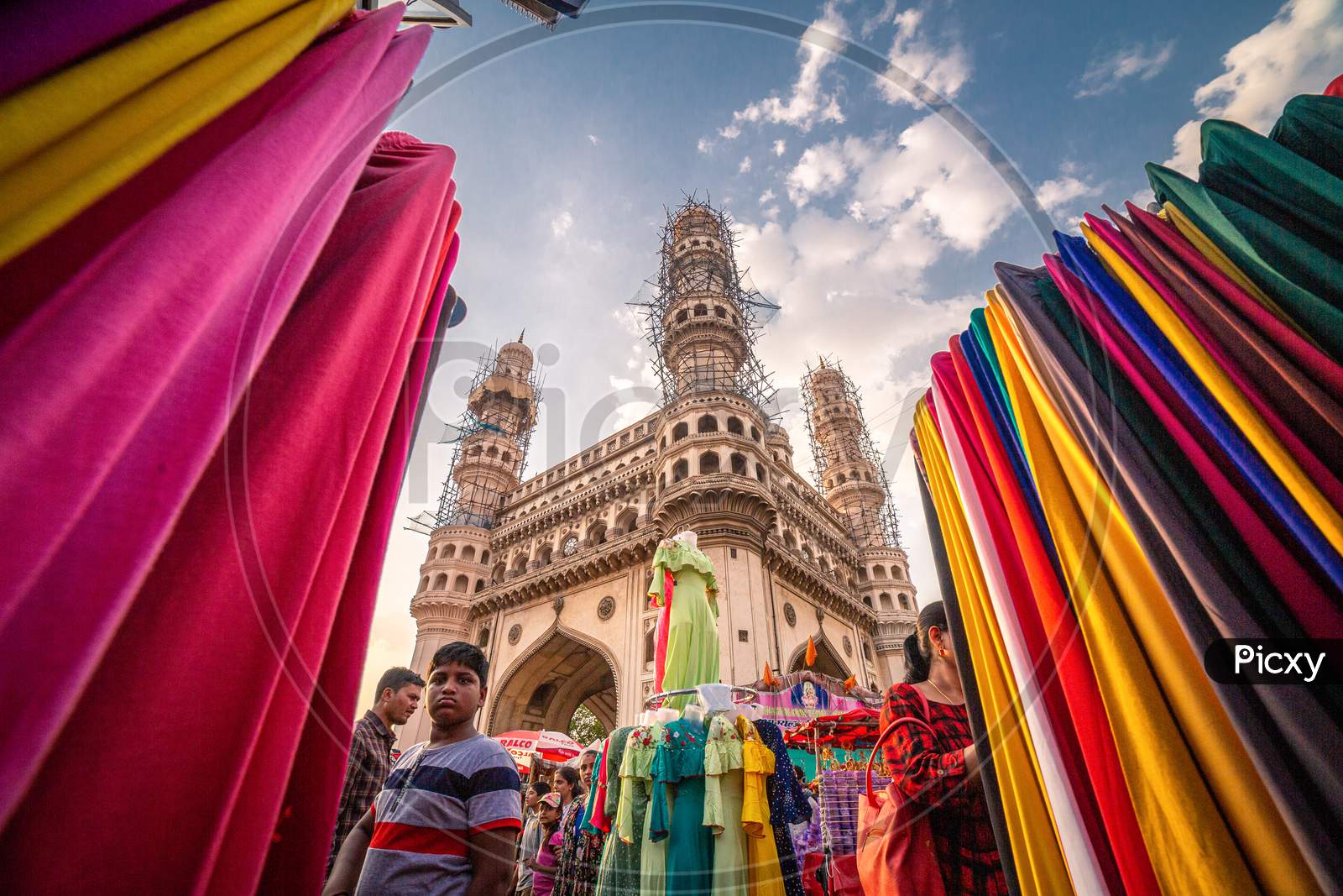 View of Charminar by the bazaar