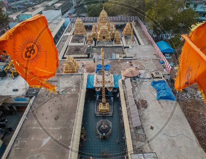 Aerial view of a Hindu Temple
