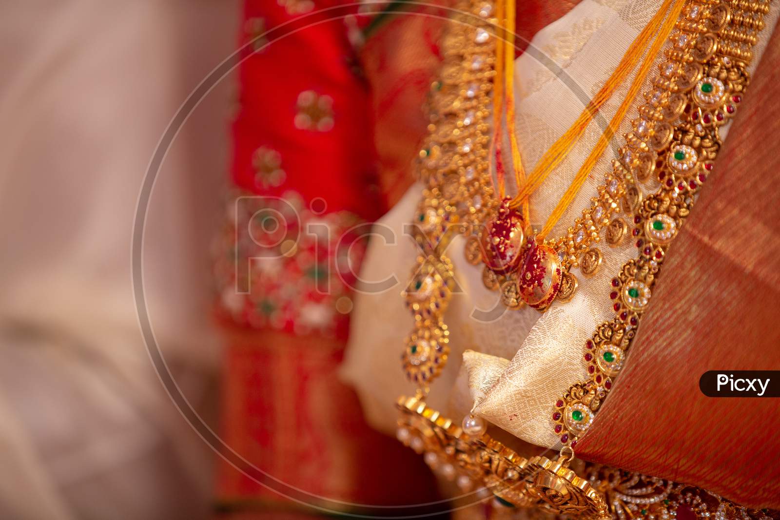 South Indian Wedding With  Bride  After Mangalya Dharanam  At a Wedding Ceremony